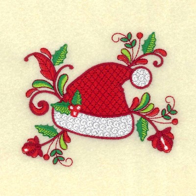 Jacobean Santa Hat  Machine Embroidery Design