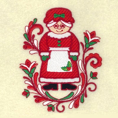 Jacobean Lady Claus  Machine Embroidery Design