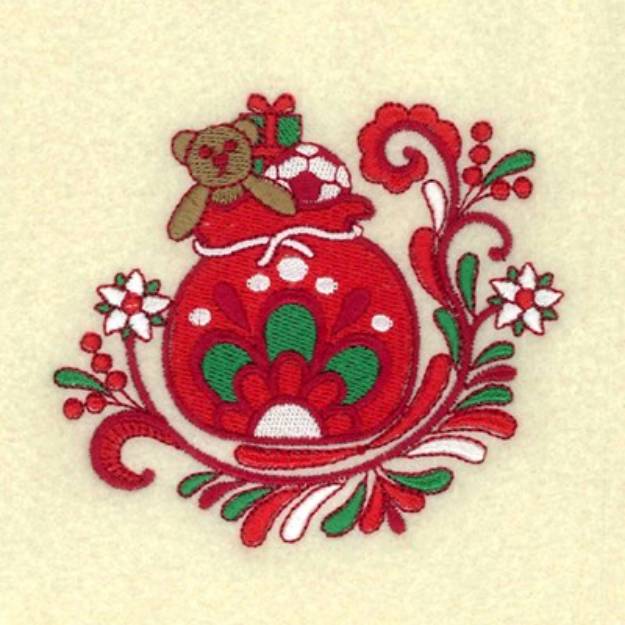 Picture of Jacobean Santas Toy Bag  Machine Embroidery Design