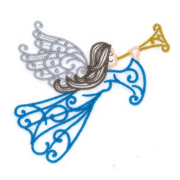 Picture of Angel Filigree With Horn Machine Embroidery Design