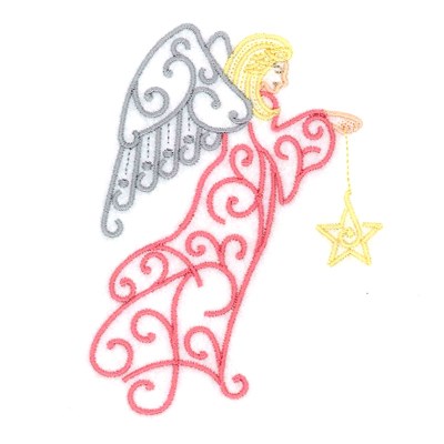 Angel Filigree With Star Machine Embroidery Design