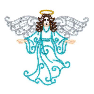 Angel Filigree With Wings Machine Embroidery Design