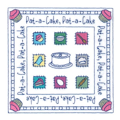 Pat-A-Cake Square Machine Embroidery Design