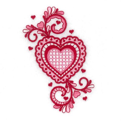 Jacobean Valentine Love Machine Embroidery Design