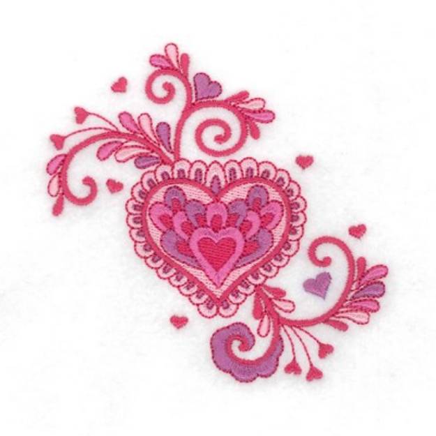 Picture of Jacobean Heart Machine Embroidery Design