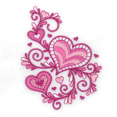 Jacobean Love Machine Embroidery Design
