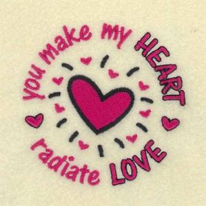 Picture of Heart Radiates Love Machine Embroidery Design