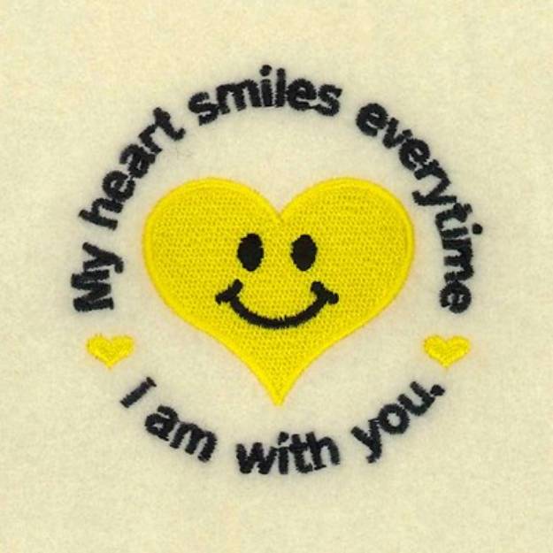 Picture of Heart Smiley Machine Embroidery Design