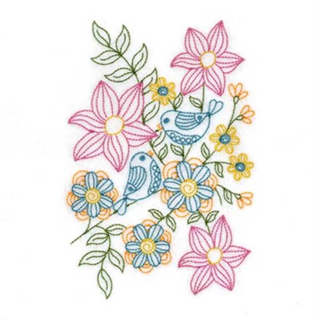 Picture of Vintage Spring Flowers Machine Embroidery Design