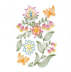 Picture of Vintage Butterfly Garden Machine Embroidery Design
