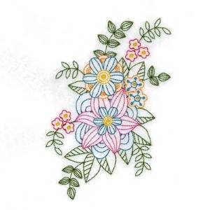 Picture of Vintage Spring Flowers Machine Embroidery Design