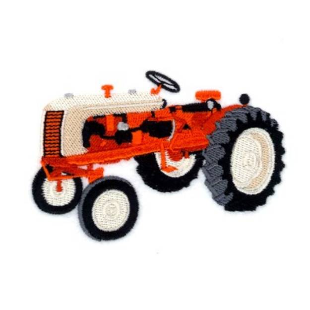 Picture of Antique Orange Tractor Machine Embroidery Design
