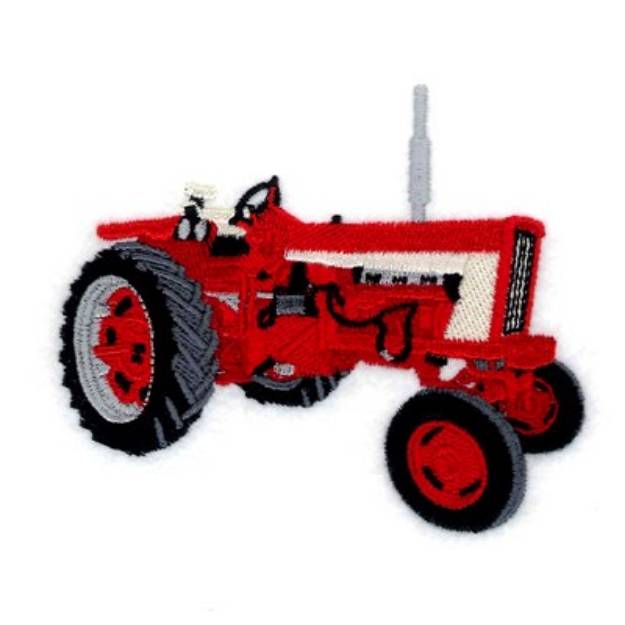 Picture of Antique Red Tractor Machine Embroidery Design