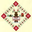 Picture of Merry Christmas Reindeer Potholder Machine Embroidery Design