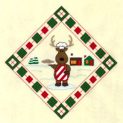 Reindeer Christmas Cookies Potholder Machine Embroidery Design