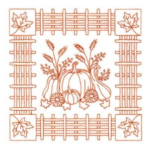 Picture of Fall Quilt Square Machine Embroidery Design