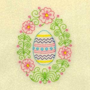 Picture of Floral Easter Egg Machine Embroidery Design