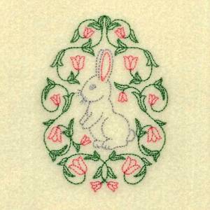 Picture of Bunny Easter Egg Machine Embroidery Design