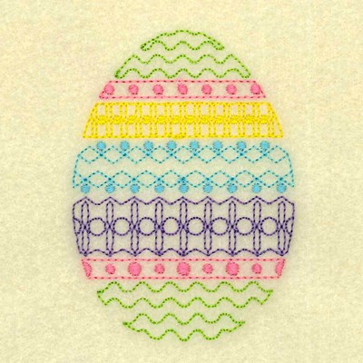 Colorful Easter Egg Machine Embroidery Design