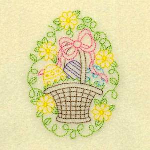 Picture of Easter Egg Basket Machine Embroidery Design