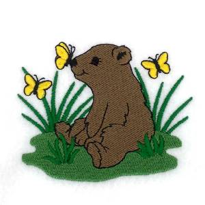 Picture of Spring Bear Cub Machine Embroidery Design
