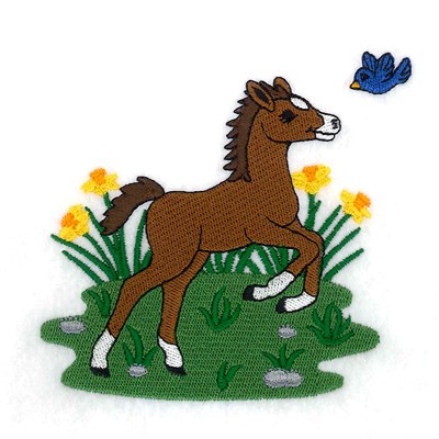 Spring Pony Machine Embroidery Design
