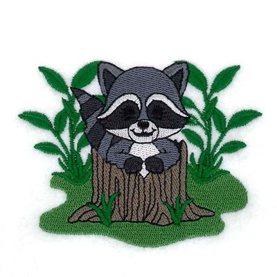 Spring Raccoon Machine Embroidery Design