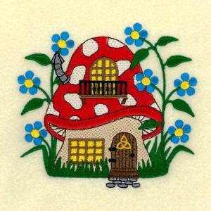 Picture of Mushroom Cottage Machine Embroidery Design
