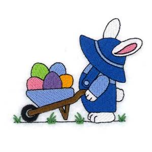 Picture of Bunny With Wheelbarrow Machine Embroidery Design