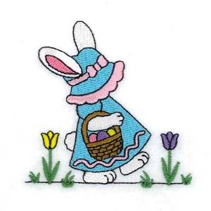 Picture of Bunny With Basket Machine Embroidery Design