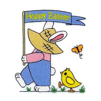 Hoppy Easter Bunny Machine Embroidery Design