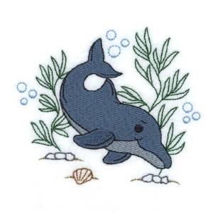 Picture of Adorable Dolphin Machine Embroidery Design