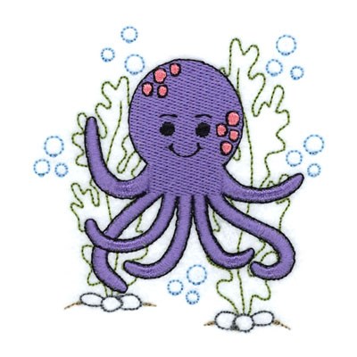 Adorable Octopus Machine Embroidery Design