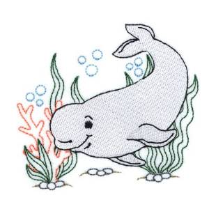 Picture of Adorable Beluga Whale Machine Embroidery Design