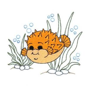 Picture of Adorable Puffer Fish Machine Embroidery Design