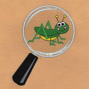 Picture of Cute Grasshopper Magnified Machine Embroidery Design