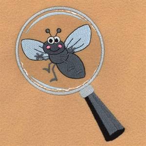 Picture of Cute Fly Magnified Machine Embroidery Design