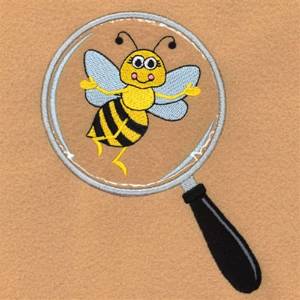 Picture of Cute Bee Magnified Machine Embroidery Design