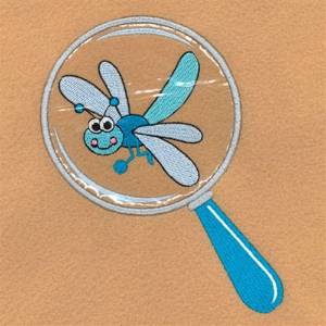 Picture of Cute Dragonfly Magnified Machine Embroidery Design