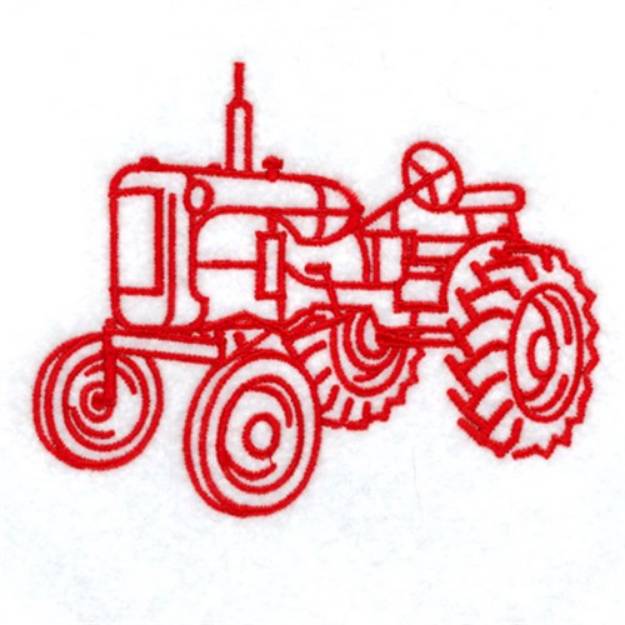Picture of Tractor Outline 7 Machine Embroidery Design
