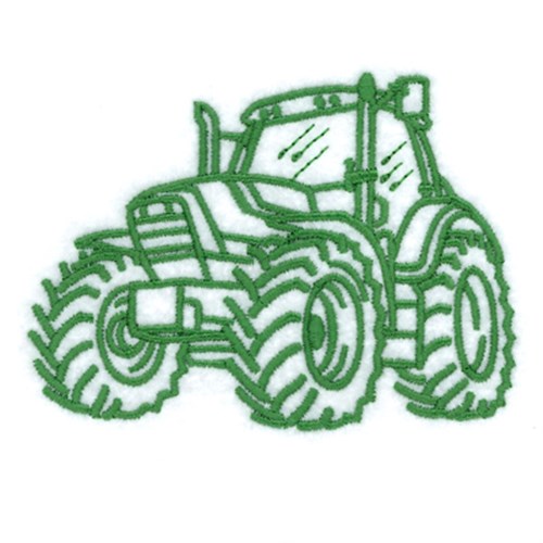 Tractor Outline 8 Machine Embroidery Design