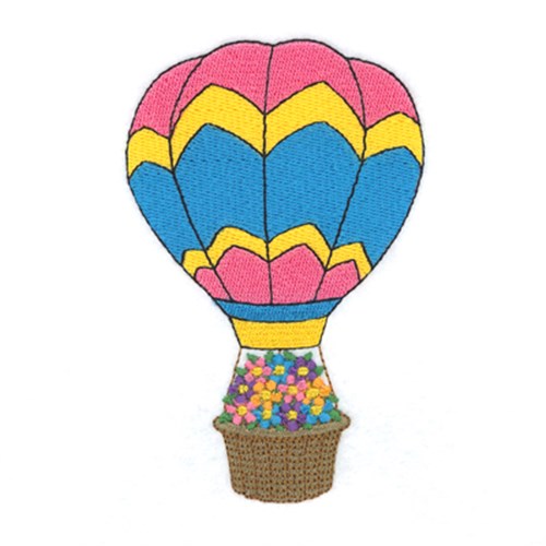 Blooming Hot Air Balloon Machine Embroidery Design