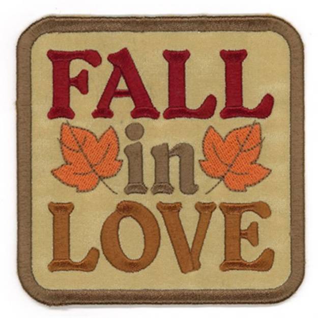 Picture of Fall in Love Coaster Machine Embroidery Design