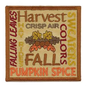 Picture of Fall Collage Coaster Machine Embroidery Design