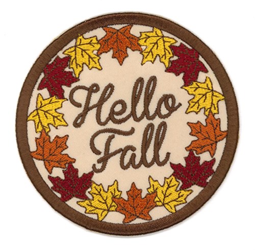 Hello Fall Coaster Machine Embroidery Design