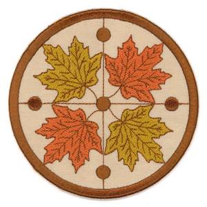 Picture of Maple Leaves Coaster Machine Embroidery Design