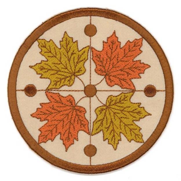 Picture of Maple Leaves Coaster Machine Embroidery Design