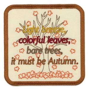 Picture of Must Be Autumn Coaster Machine Embroidery Design