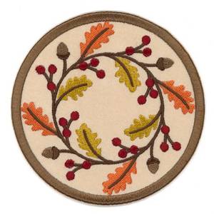 Picture of Oak Leaves Coaster Machine Embroidery Design
