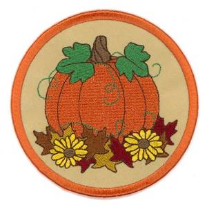 Picture of Pumpkin Coaster Machine Embroidery Design